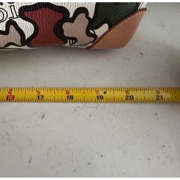 Womens Multicolor Print Tote Bag with Tan Leather Handles & Accents - Picture 16 of 16